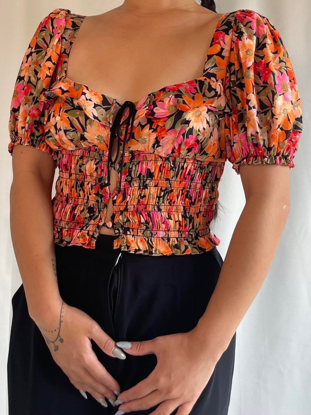 For Love & Lemons Sylvie Crop Top Sz Small Coquette Romantic Festival